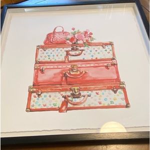 Pair of Marmont Hill - Louie Vuitton Suitcases & Bag Framed Art Signed